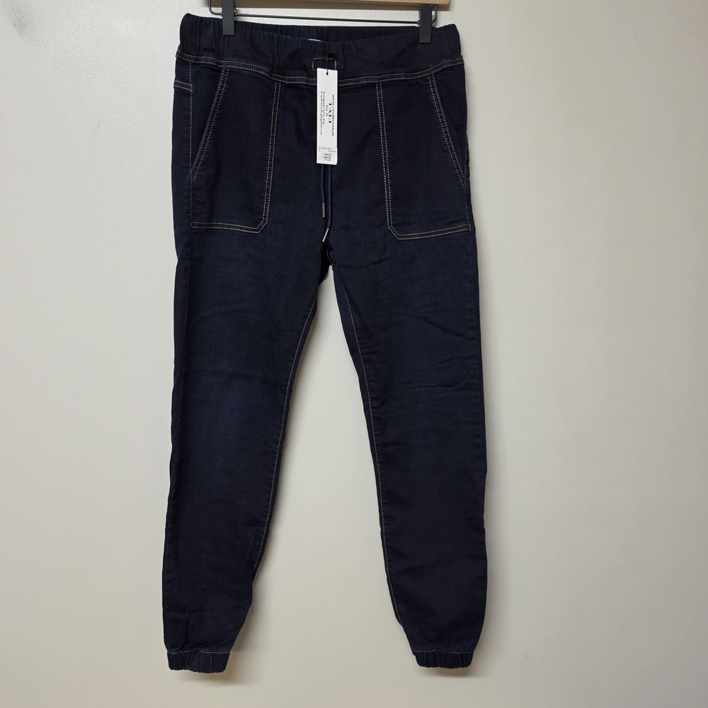 Flog Tali Womens Denim Jogger Pants 29 Dark Denim Wash Pull On Stretch NWT $220